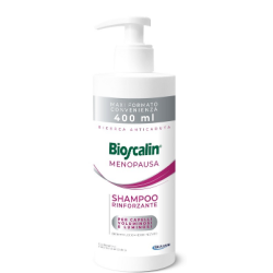 Flacone da 400 ml di Bioscalin menopausa Shampoo Rinforzante.