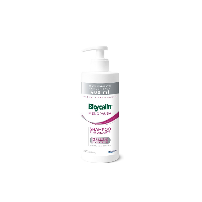 Flacone da 400 ml di Bioscalin menopausa Shampoo Rinforzante.