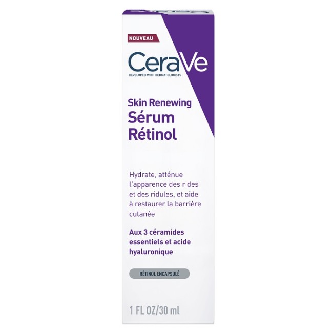 Flacone da 30 ml di Cerave Skin Renewing Siero Viso Antiage Antirughe Con Retinolo. Flacone da 30 ml di Cerave Skin Renewing Siero Viso Antiage Antirughe Con Retinolo.