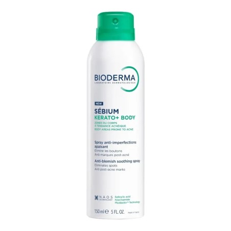 Flacone spray da 150 ml di Bioderma Sebium Kerato+ Body Spray Anti Imperfezioni Flacone spray da 150 ml di Bioderma Sebium Kerato+ Body Spray Anti Imperfezioni