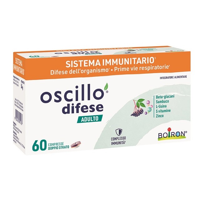 Confezione da 60 compresse di Boiron Oscillo Difese Adulti, integratore per il sistema immunitario. Confezione da 60 compresse di Boiron Oscillo Difese Adulti, integratore per il sistema immunitario.