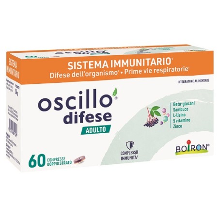 Confezione da 60 compresse di Boiron Oscillo Difese Adulti, integratore per il sistema immunitario. Confezione da 60 compresse di Boiron Oscillo Difese Adulti, integratore per il sistema immunitario.