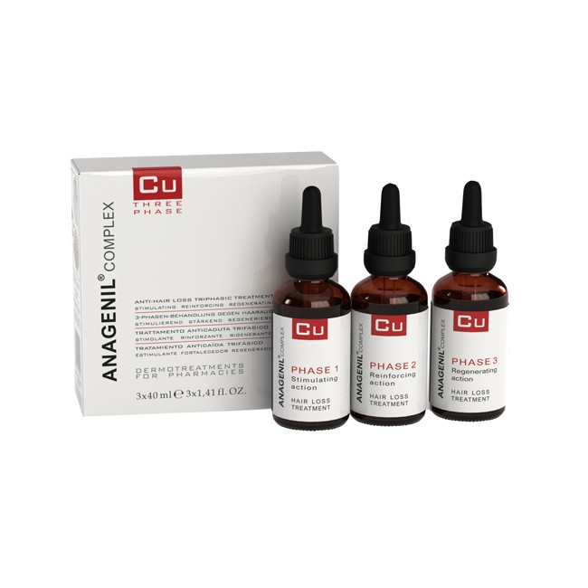 Flaconi da 40 ml x 3 di Vital Plus CU Anagenil Complex Trattamento Trifasico Rinforzante