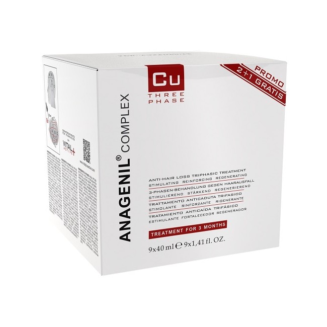 Flacone 9x 40 ml di VItal plus CU Anagenil Complex Trattamento Anticaduta