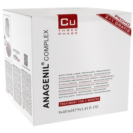 Flacone 9x 40 ml di VItal plus CU Anagenil Complex Trattamento Anticaduta