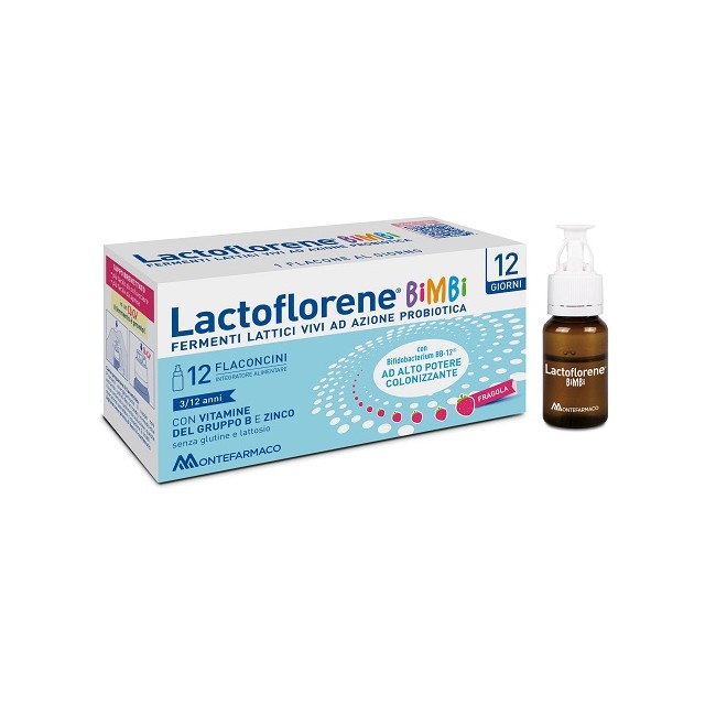Confezione da 12 flaconi di Lactoflorene Plus Bimbi integratore di fermenti lattici probiotici. Confezione da 12 flaconi di Lactoflorene Plus Bimbi integratore di fermenti lattici probiotici.