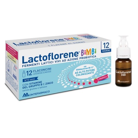 Confezione da 12 flaconi di Lactoflorene Plus Bimbi integratore di fermenti lattici probiotici. Confezione da 12 flaconi di Lactoflorene Plus Bimbi integratore di fermenti lattici probiotici.