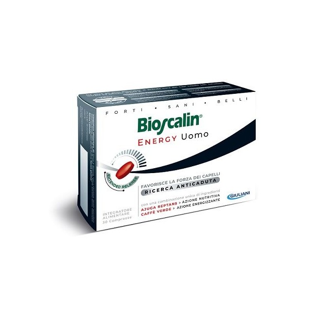 Confezione da 60 compresse di Bioscalin Energy, integratore per rafforzare i capelli dell'uomo.