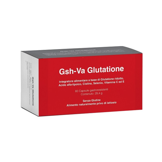 Confezione da 60 capsule di Vanda Gsh-va Glutatione, integratore antiossidante per il sistema immunitario.