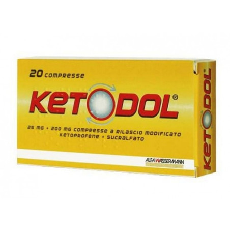 Ketodol 20 Compresse 25Mg+200Mg Antinfiammatorio Antidolorifico