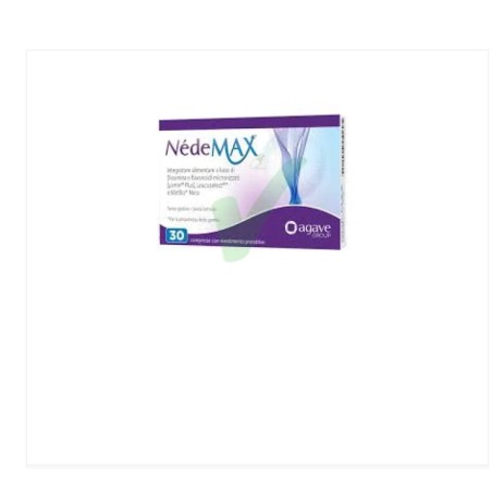 Confezione da 30 compresse di Nedemax, integratore per microcircolo e ritenzione idrica. Confezione da 30 compresse di Nedemax, integratore per microcircolo e ritenzione idrica.