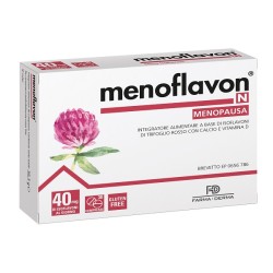Confezione da 30 compresse di Menoflavon N, integratore per alleviare i sintomi della menopausa.