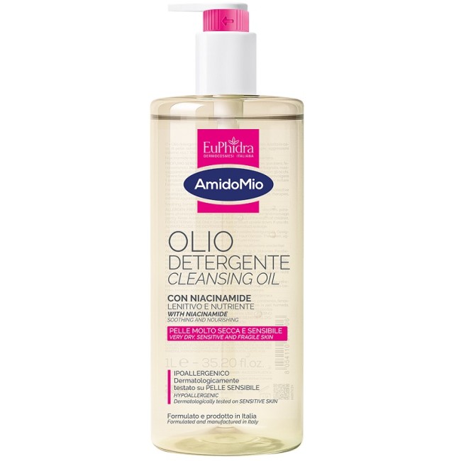 Flacone da 1 litro di Euphidra AmidoMio Olio Detergente Lenitivo Nutriente Flacone da 1 litro di Euphidra AmidoMio Olio Detergente Lenitivo Nutriente