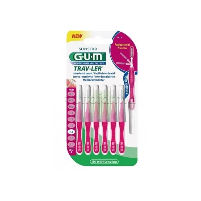 GUM TRAVLER 1,4 SCOVOLINO PER PLACCA E BENESSERE DENTALE 6 PEZZI