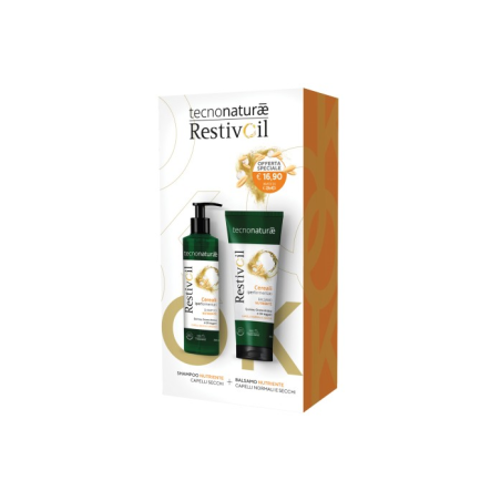 Bipacco Restivoil Tecnonature per capelli secchi shampoo più balsamo. Bipacco Restivoil Tecnonature per capelli secchi shampoo più balsamo.