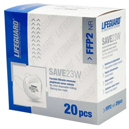 Lifeguard Save 23w Facciale Filtrante Monouso Pieghevole Senza Valvola Ffp2 20 Pezzi Lifeguard Save 23w Facciale Filtrante Monouso Pieghevole Senza Valvola Ffp2 20 Pezzi