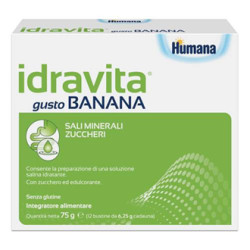Humana Idravita Banana Integratore idrosalino per bambini e adulti 12 bustine