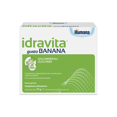 Humana Idravita Banana Integratore idrosalino per bambini e adulti 12 bustine