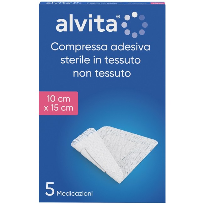 Garza Compressa Adesiva Alvita Tnt 10x15cm 5 Pezzi Garza Compressa Adesiva Alvita Tnt 10x15cm 5 Pezzi