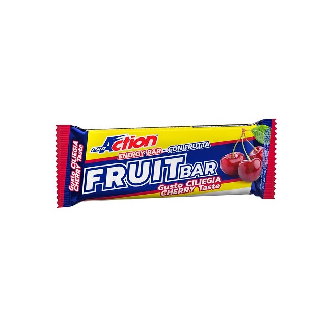 Barretta da 40 g di ProAction Fruit Bar, barretta energizzante per attività di endurance gusto ciliegia.