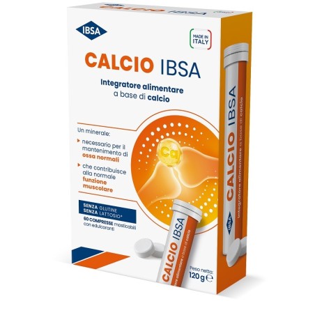 Confezione da 60 compresse di Ibsa Calcio Integratore Per Benessere Osseo e Muscolare. Confezione da 60 compresse di Ibsa Calcio Integratore Per Benessere Osseo e Muscolare.