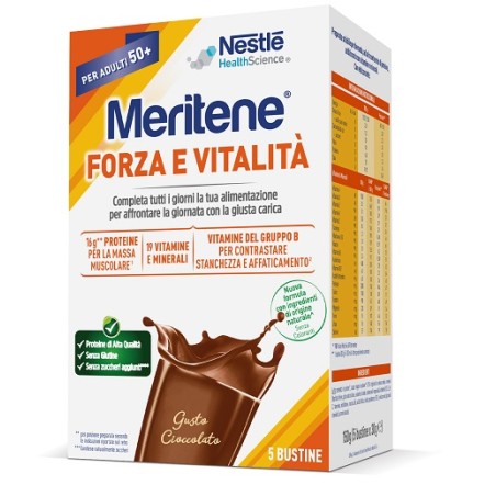 Meritene Forza E Vitalita' Cioccolato 5 Bustine Da 30 G Meritene Forza E Vitalita' Cioccolato 5 Bustine Da 30 G