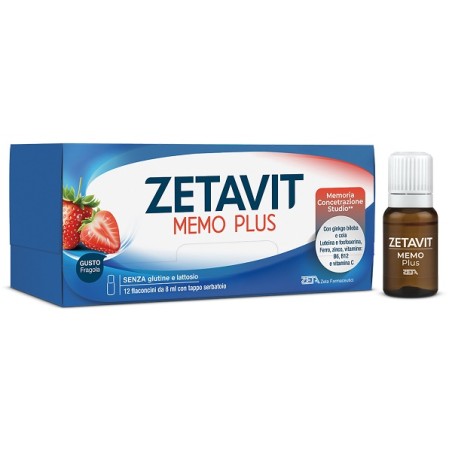 Confezione da 12 flaconcini di Zetavit Memo Plus Integratore Per Le Funzioni Cognitive Negli Adulti. Confezione da 12 flaconcini di Zetavit Memo Plus Integratore Per Le Funzioni Cognitive Negli Adulti.