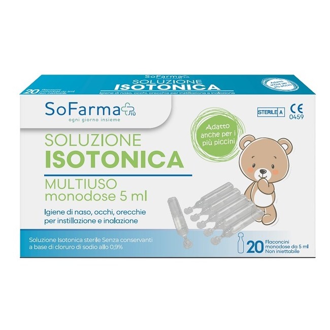 Soluzione Salina 0,9% 20 Flaconi 5 Ml Sofarmapiu' Soluzione Salina 0,9% 20 Flaconi 5 Ml Sofarmapiu'