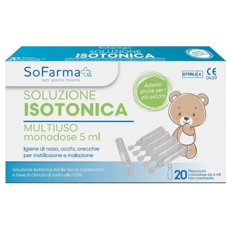Soluzione Salina 0,9% 20 Flaconi 5 Ml Sofarmapiu' Soluzione Salina 0,9% 20 Flaconi 5 Ml Sofarmapiu'