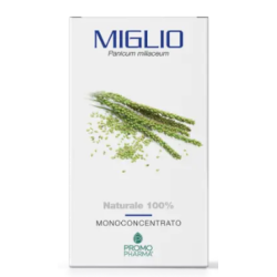 Confezione da 50 capsule di Promopharma Miglio, integratore per la salute di capelli e unghie.